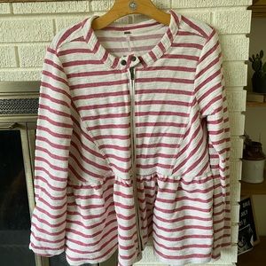 Free People Zip Up Sweatshirt Sweater SZ L